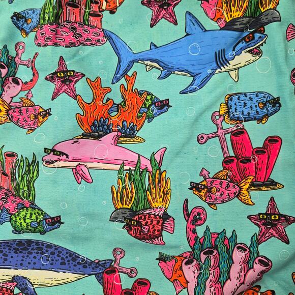 NWT Boardies Men's Mulga Ocean Blue Mid-Length Swim Short Sharks Starfish XXXL - Picture 5 of 14